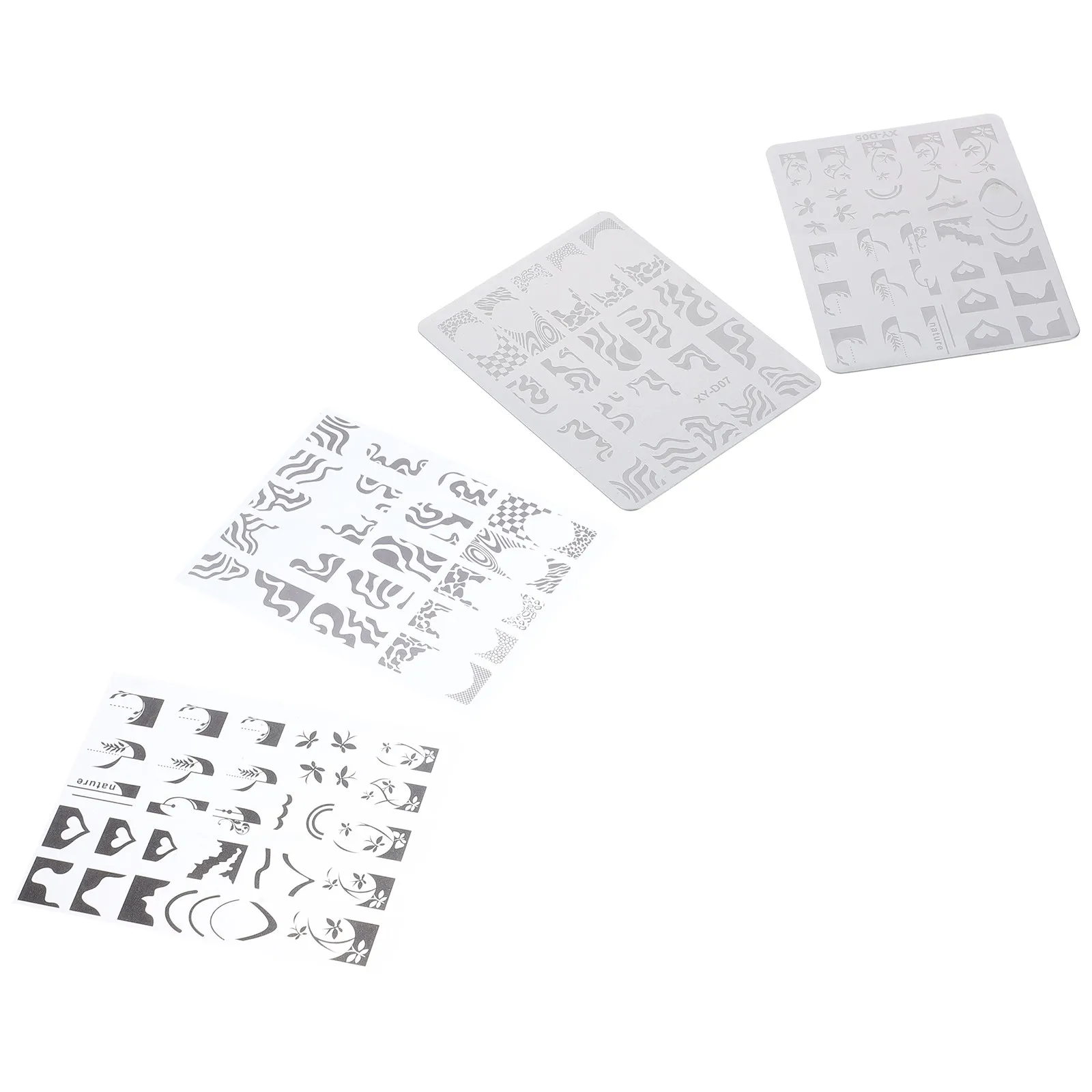 2 Pcs Tool Manicure Nail Stamp Plates Stamping Design Stencils Art Pattern Transfer Printing