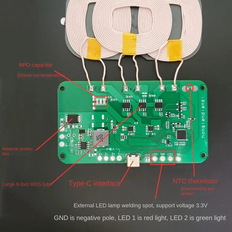 12V 5V 2A Wireless Fast Charger Charging Transmitter Module Circuit Board 5W/10W/15W Coil Receiver For CAR