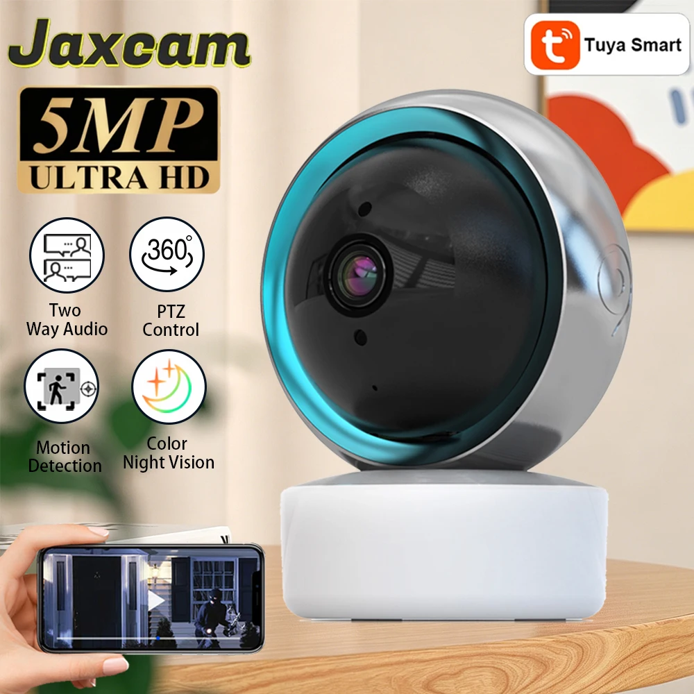 

5MP Tuya Smart Mini WiFi IP Camera Indoor Wireless Home Security AI Human Detect CCTV Surveillance Camera Baby Monitor