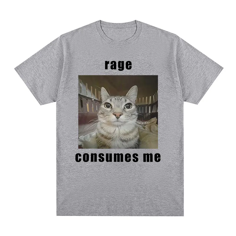 Consumo enojado mi divertido fanático de los gatos por la moda gráfica de camisetas camisetas retro camisetas de manga corta