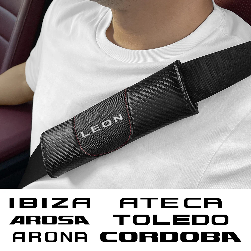

2PCS Car Seat Belt Covers Auto Accessories For Seat Leon Ibiza Ateca Arona Cordoba Toledo Altea Alhambra Arosa Exeo Mii Tarraco
