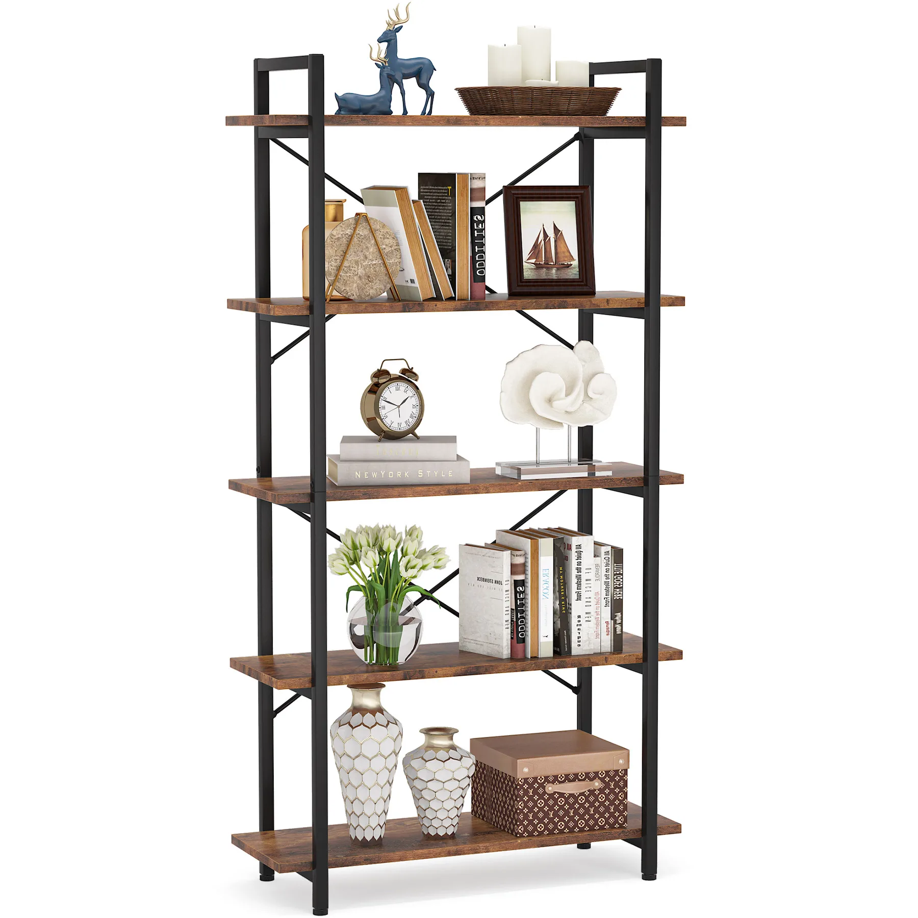 #Ji Tribesigns Storage Holder Racks Bookshelf, 5 Tier Book Storage Organizer Di…