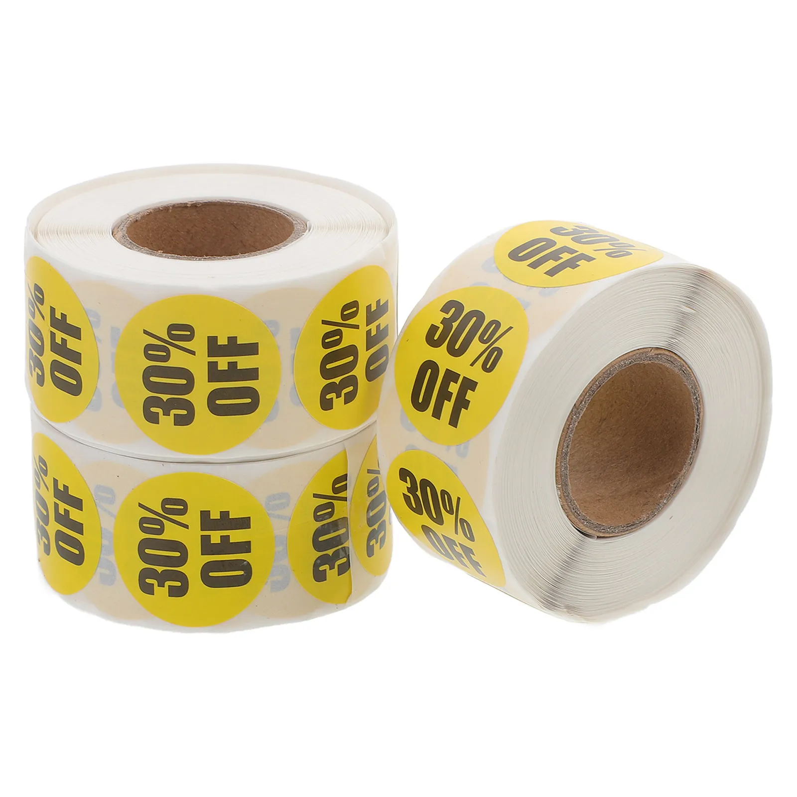 3 Rolls Stickers Tags Self-Adhesive Price Labels for Supermarket Store Percent Off Labels Circle