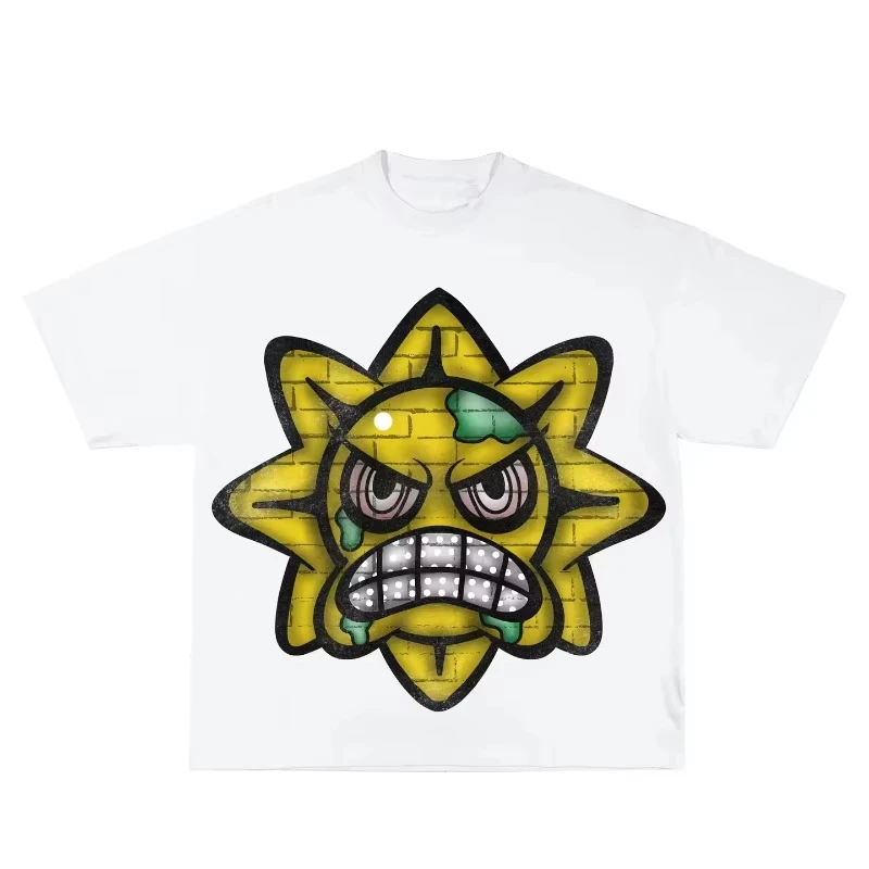 

Men Clothing Unisex Y2K Streetwear Big Head Cartoon Print Graphic T-shirts Oversized Casual Loose Short Sleeve Oversized T Shirt