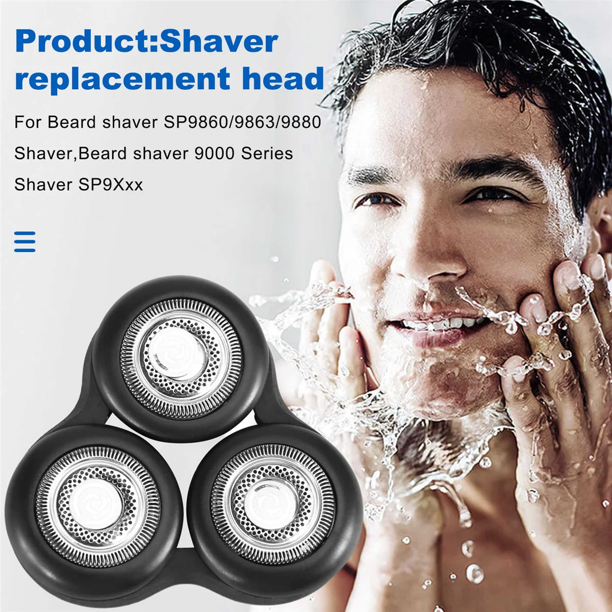 ABKR SH98 Testina di ricambio per rasoio Philips Norelco SP9860 9863 9880 Rasoio Prestige serie 9000 SP9Xxx Nero