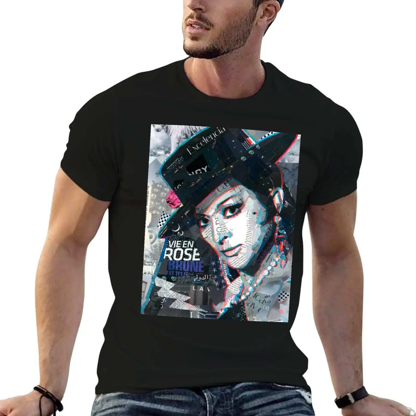 

Lola Flores 3D collage T-Shirt plus size clothes baggy shirts graphic t shirt vintage mens graphic t-shirts hip hop