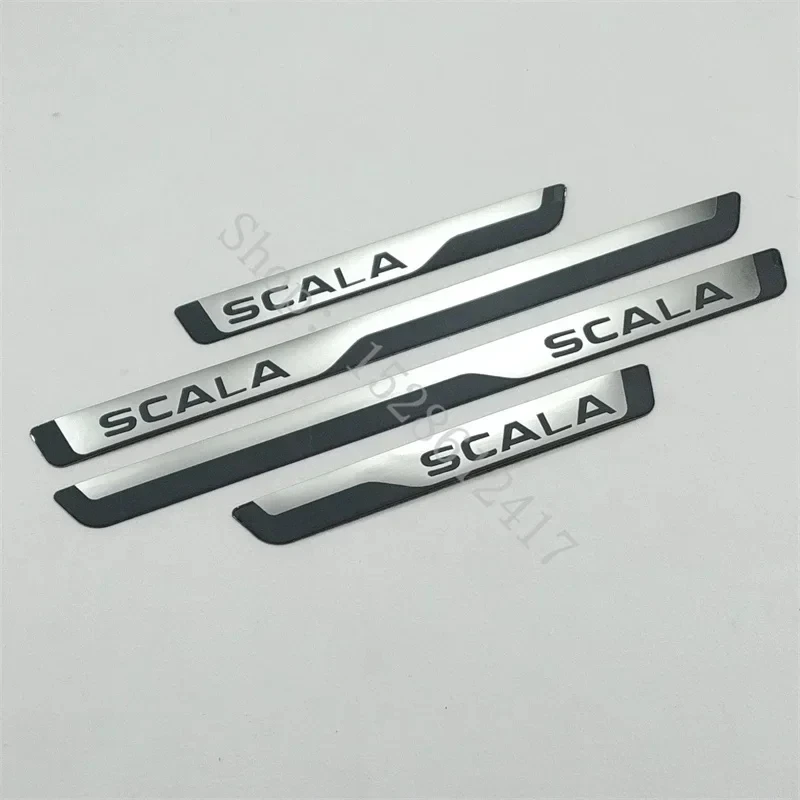 

Для Skoda SCALA 2020 2021 2022 ~ 2025 внешняя накладка из нержавеющей стали, защита порогов, накладки на пороги, автомобильные аксессуары