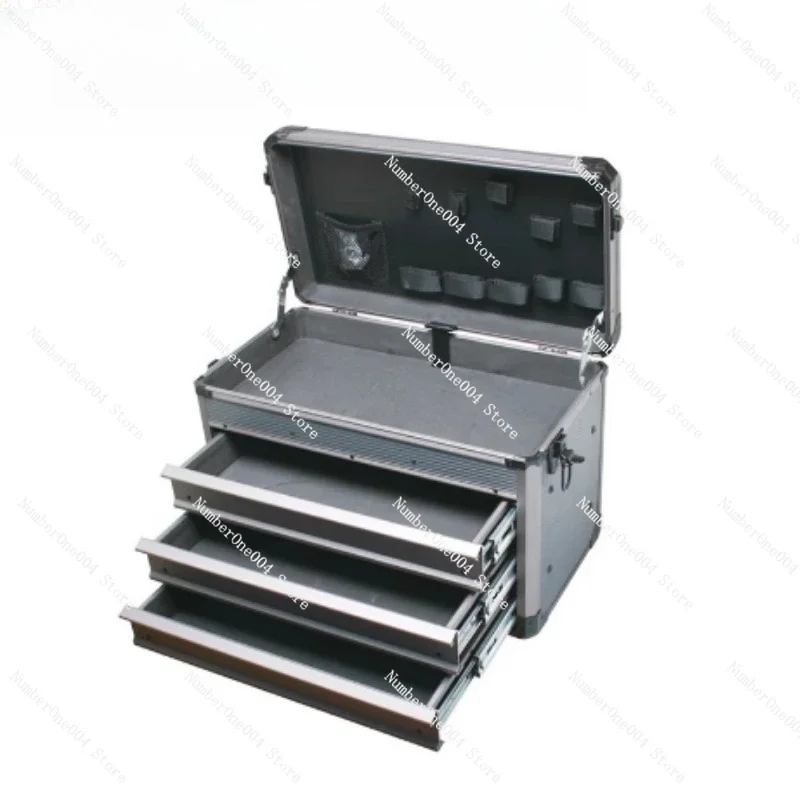 

For Salesman with Drawer Custom Aluminum Storage Metal Empty Tool Box Trolley Case