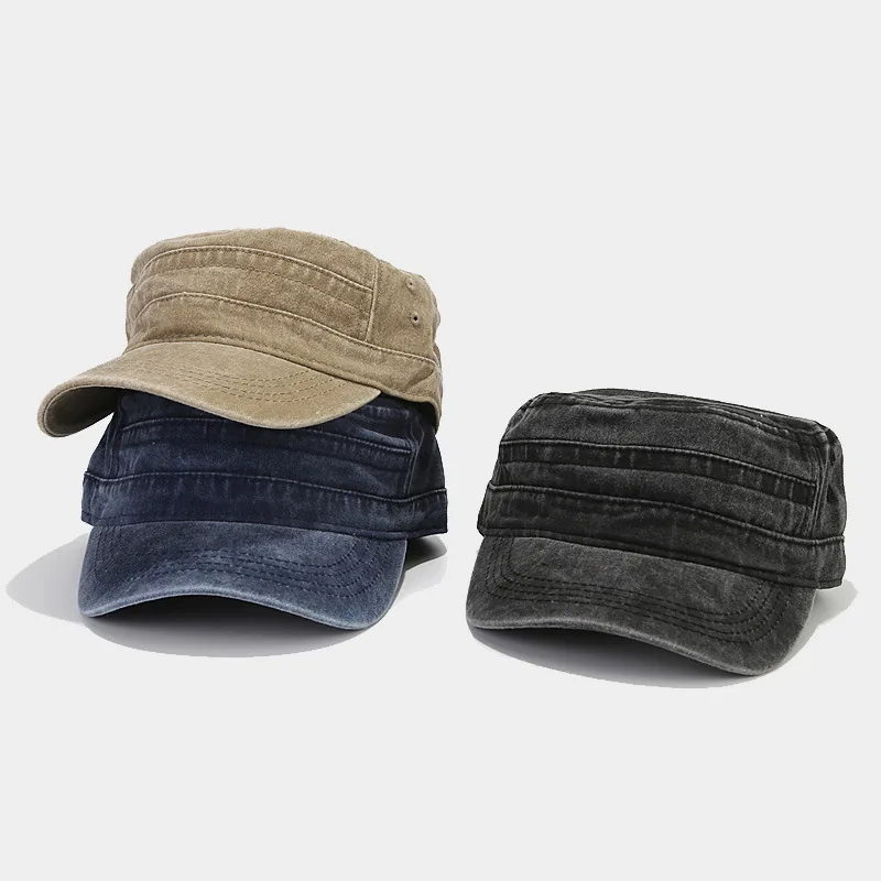 Logo stampato personalizzato Flat Top lavato Do Old Cappello da uomo Casual da donna Berretti a becco d'anatra Trendy Versatile Tendenza Cappelli parasole