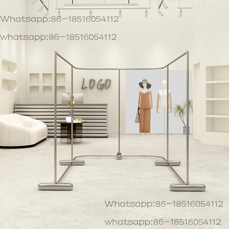 Clothing Store Nakajima Display Rack Floor-to-ceiling Stainless Steel Middle Hanging Clothes Rack U-shaped Display Rack