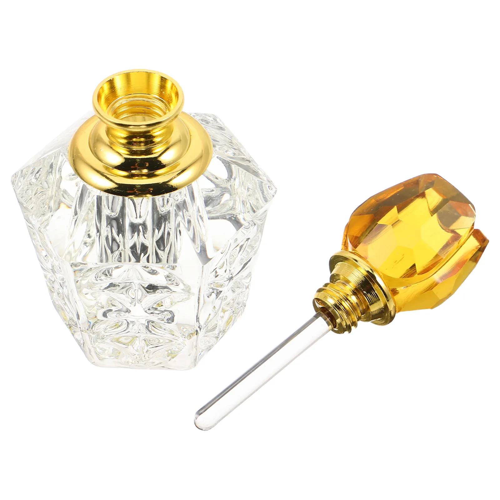 

Pink Crystal Perfume Bottle Refillable Empty Rose Cap Essential Oil Dropper Fragrance Bottle Bathroom Vanity Decor