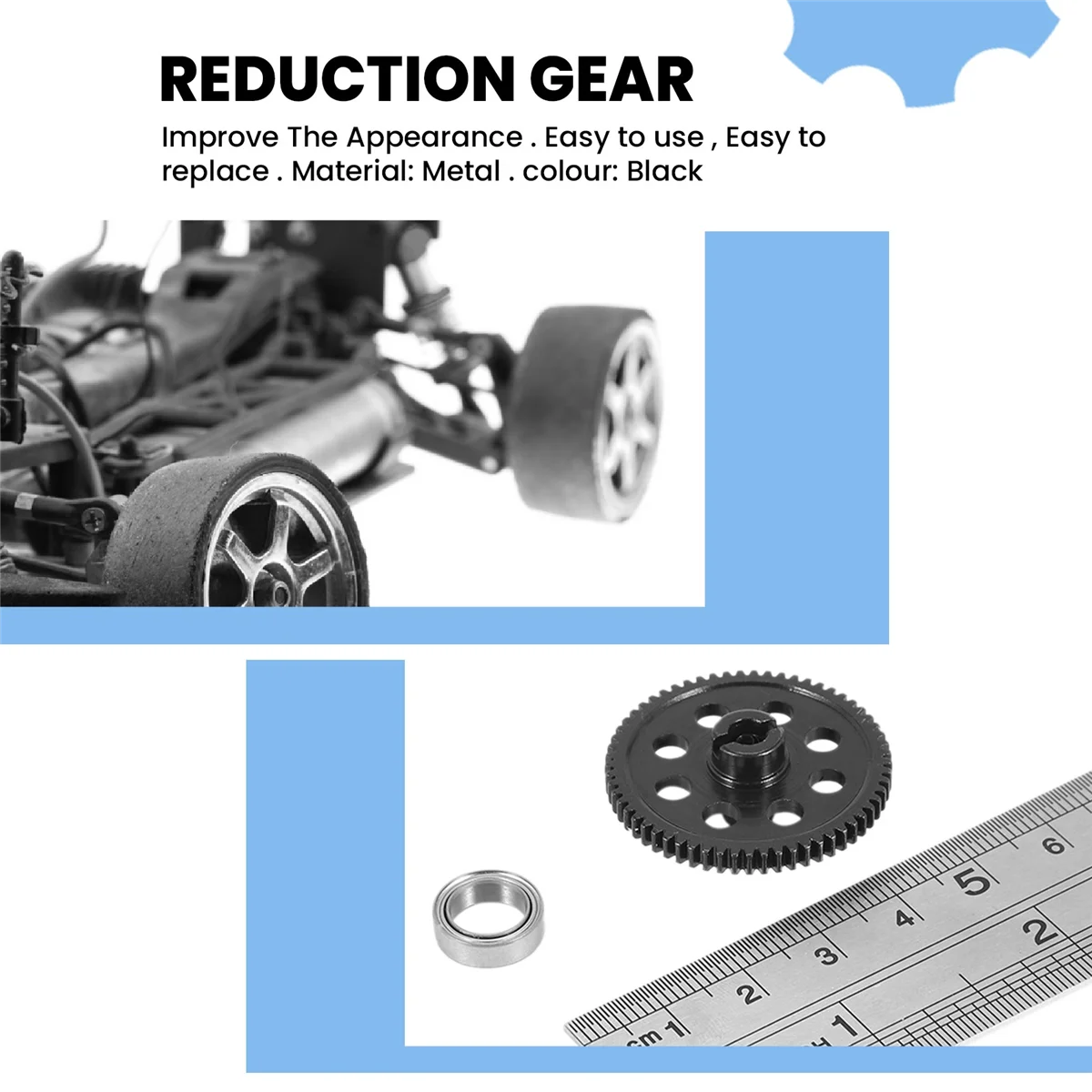 Metal 60T Main Gear Reduction Gear 7640 for LaTrax Teton 1/18 RC Car Upgrade Parts Accessories