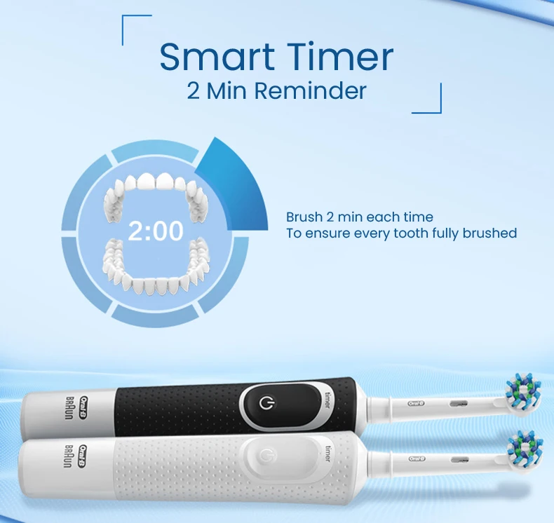 Oral B D100 Electric Toothbrush 2D Vitality Cleaning Teeth Brush Waterproof Electronic Teeth Brush Inductive Charger With Timer