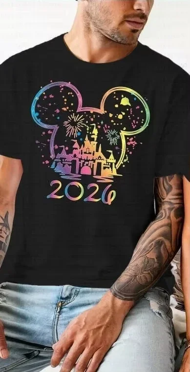 2026 Disney NEW Cotton Shirt Matching Shirt for Couples, Family Travel Shirt, T-shirt
