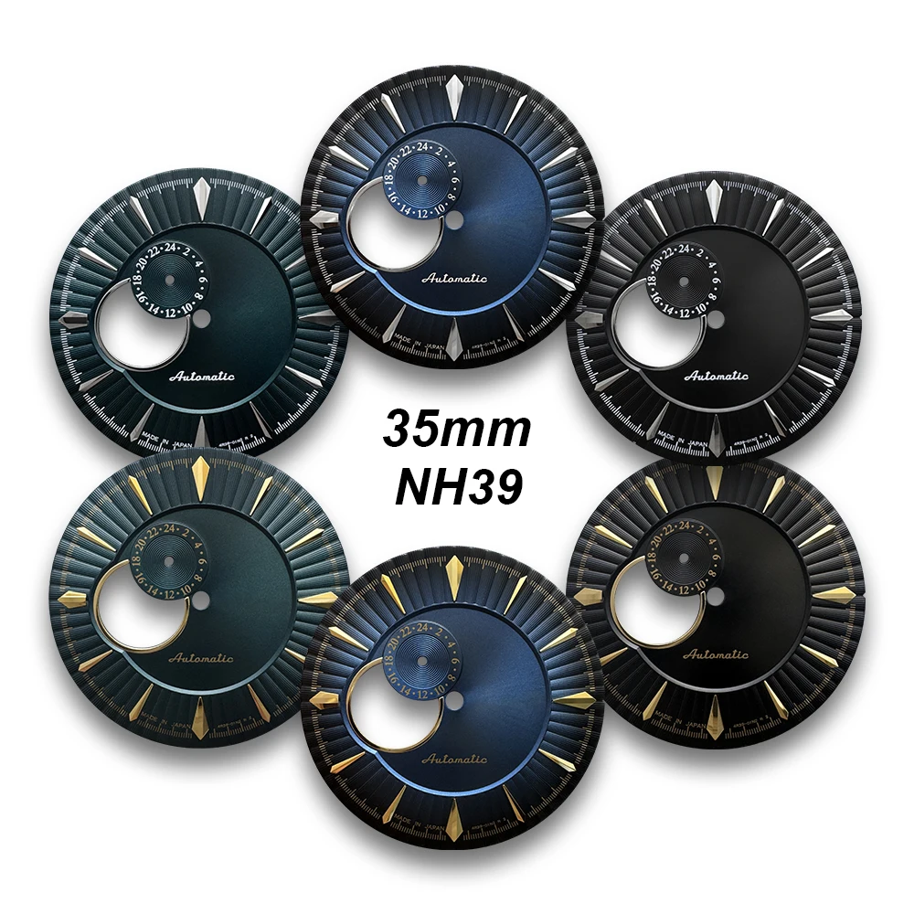 35mm Cocktail No Logo Hollow-out Dial Fit NH39 Movement No Luminous Custom Logo Watch Modification Accessories
