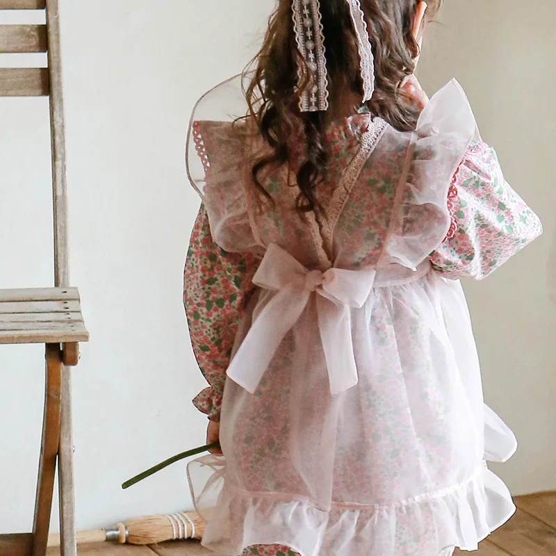 Children Clothing Girls Overall 2023 Spring Autumn New Fashionable Korean Style Girls Sweet Style Organza Casual Overall Vest