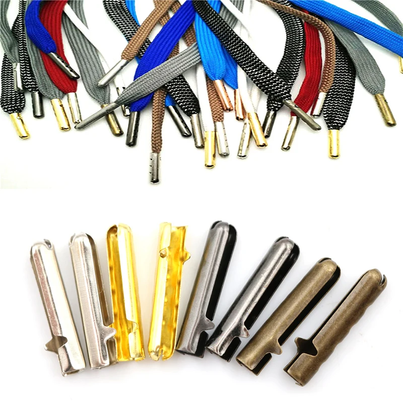 50 Stück Schnürsenkel-Endstücke DIY Schnürsenkel-Reparatur Schuhband-Spitzen Ersatz-Endstücke Schuhband-Klemmen