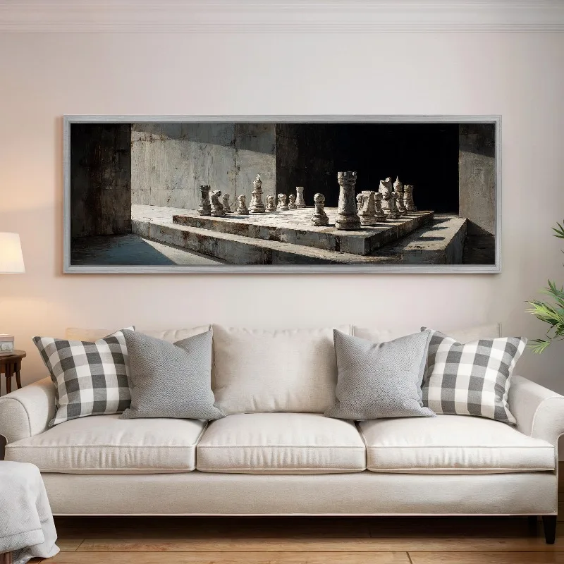 Abstract Modern Chess Posters and Prints Canvas Printing Black and White Interior Wall Art Pictures for Living Room Home Decor view 2