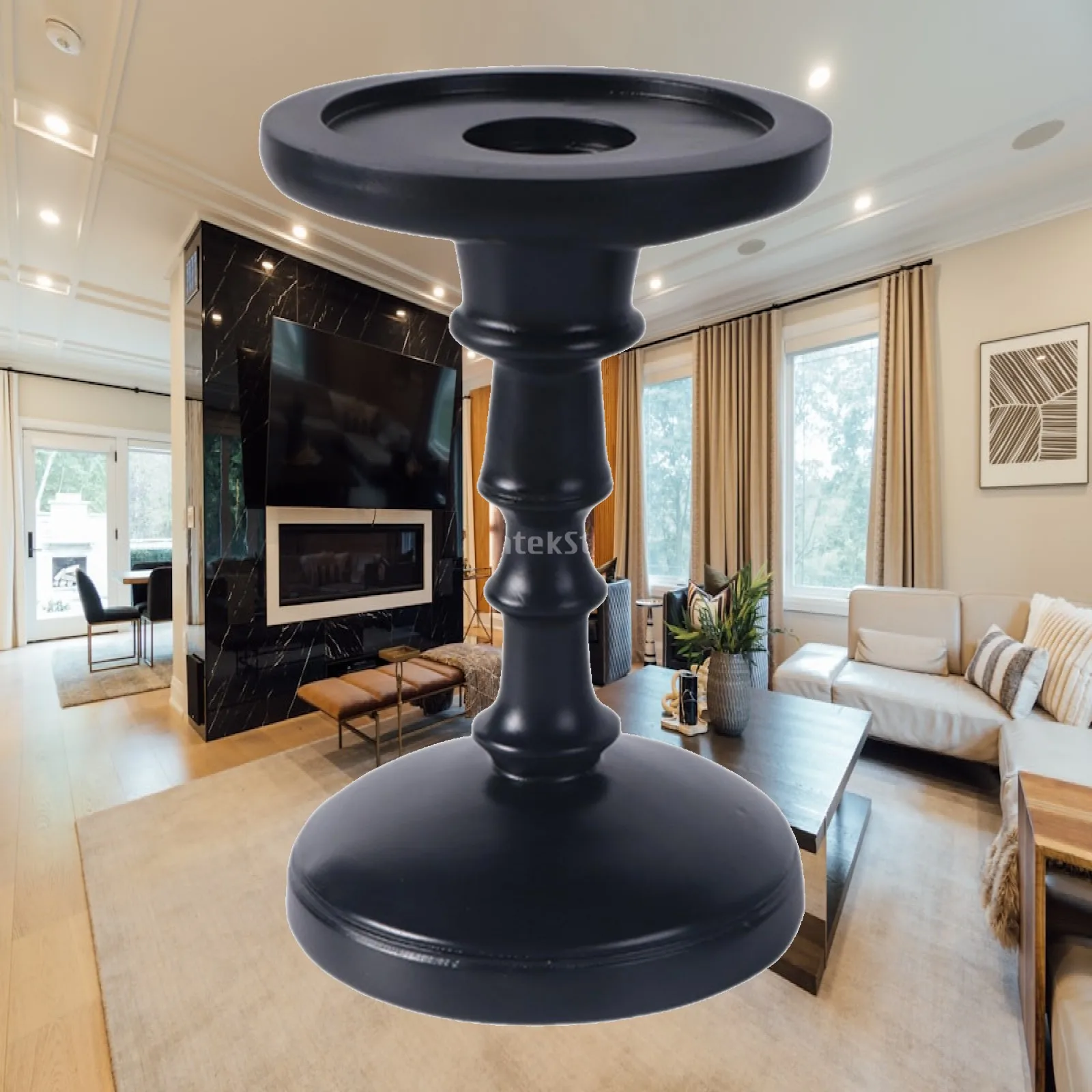 Pillar Candle Holder Candle Stand Table Decor Resin for Party Dining Room Holiday