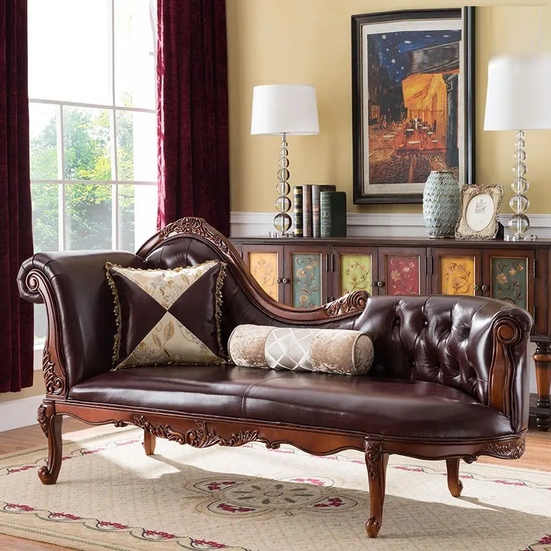 

Designer American Living Room Sofas Solid Wood European Leather Bedroom Living Room Sofas Storage Lazy Sofy Do Salonu Furniture