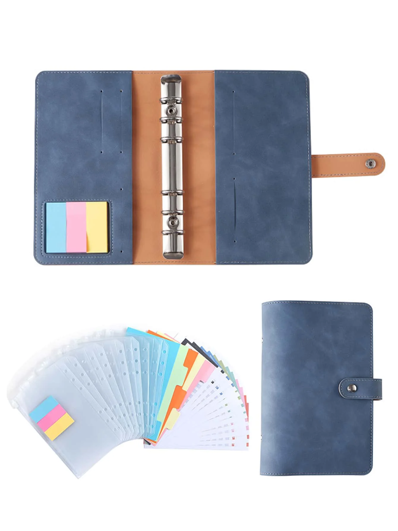 A6 Leather Budget Binder With Zipper Envelopes And Expense Budget Sheet, Money Binder With Cash Envelopes For Budgeting And Savi