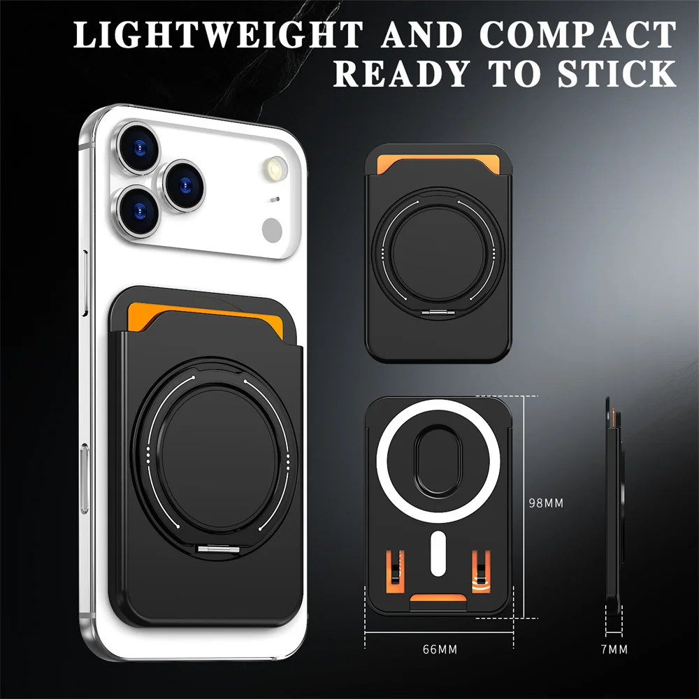 Magsafe Geldbörsenfach Kartenhalter Magnetischer Ständer für iPhone 17 16 15 18 Pro Max oder Samsung S26 S25 S24 Handy-Zubehör – Detail 2