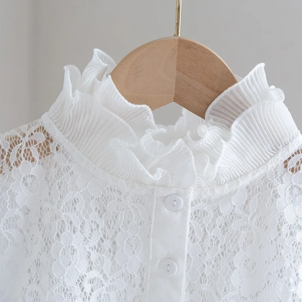 Elegant Detachable Fake Collar Hollow Flower Easy To Match Lace Lapel Half Shirt White Black Victorian Collar