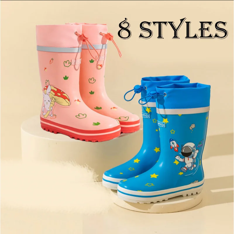 

Dinosaur Rubber Rain Boots for Kids, Mid-Calf Waterproof Play Shoes, Comfortable Non-Slip Garden Booties,Children's Outdoor Foot