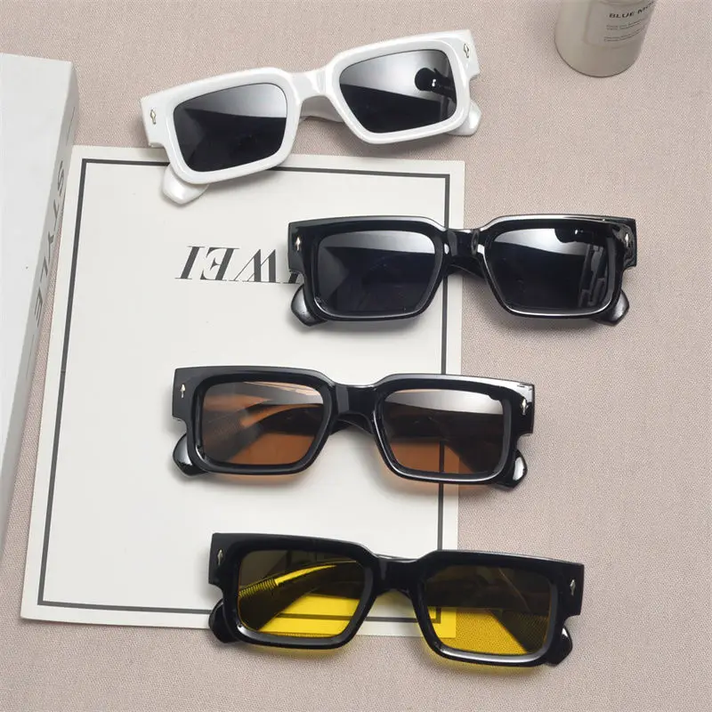 

Fashion Retro Rectangle Punk Glasses Shades Brand Design Women's Sunglasses Hip Pop Hiking Trends Sun Glasses for Men's