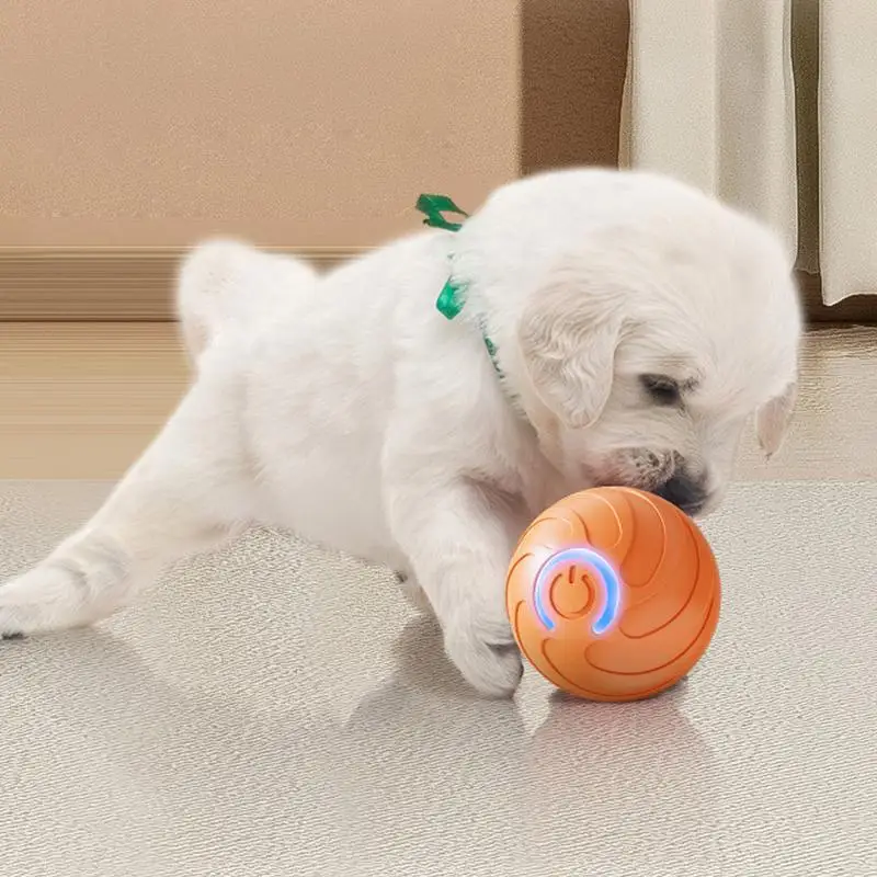 Automatic Dog Moving Ball Pet Puppy Rechargeable Moving Ball Automatic Rolling Ball Toys With LED Light Suitable For Cats Dogs