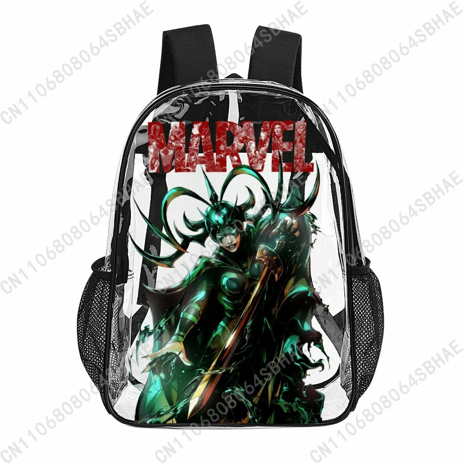 

Модный прозрачный рюкзак Marvel Hela 17 дюймов для мужчин, женщин и подростков, персонализированная прозрачная сумка из ПВХ, подарки для косплея