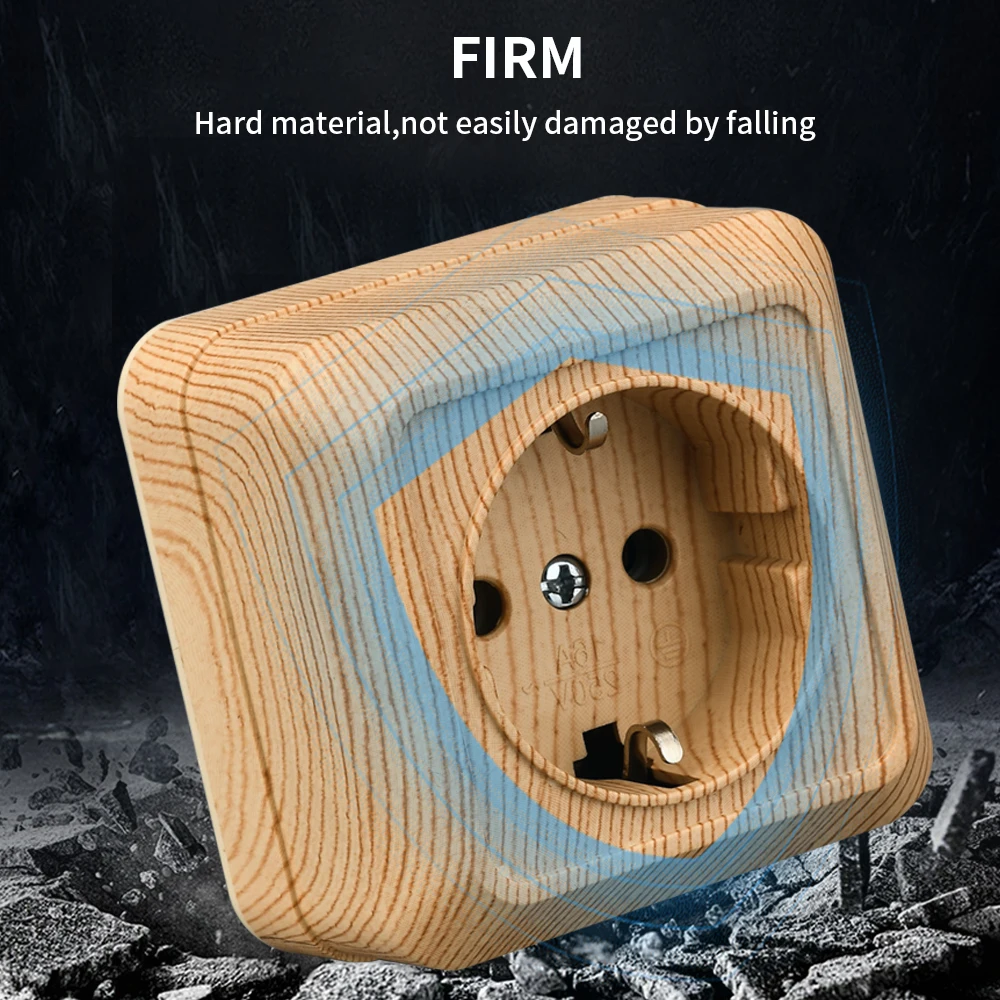 Wood Wall Surface Socket for Outdoor Use