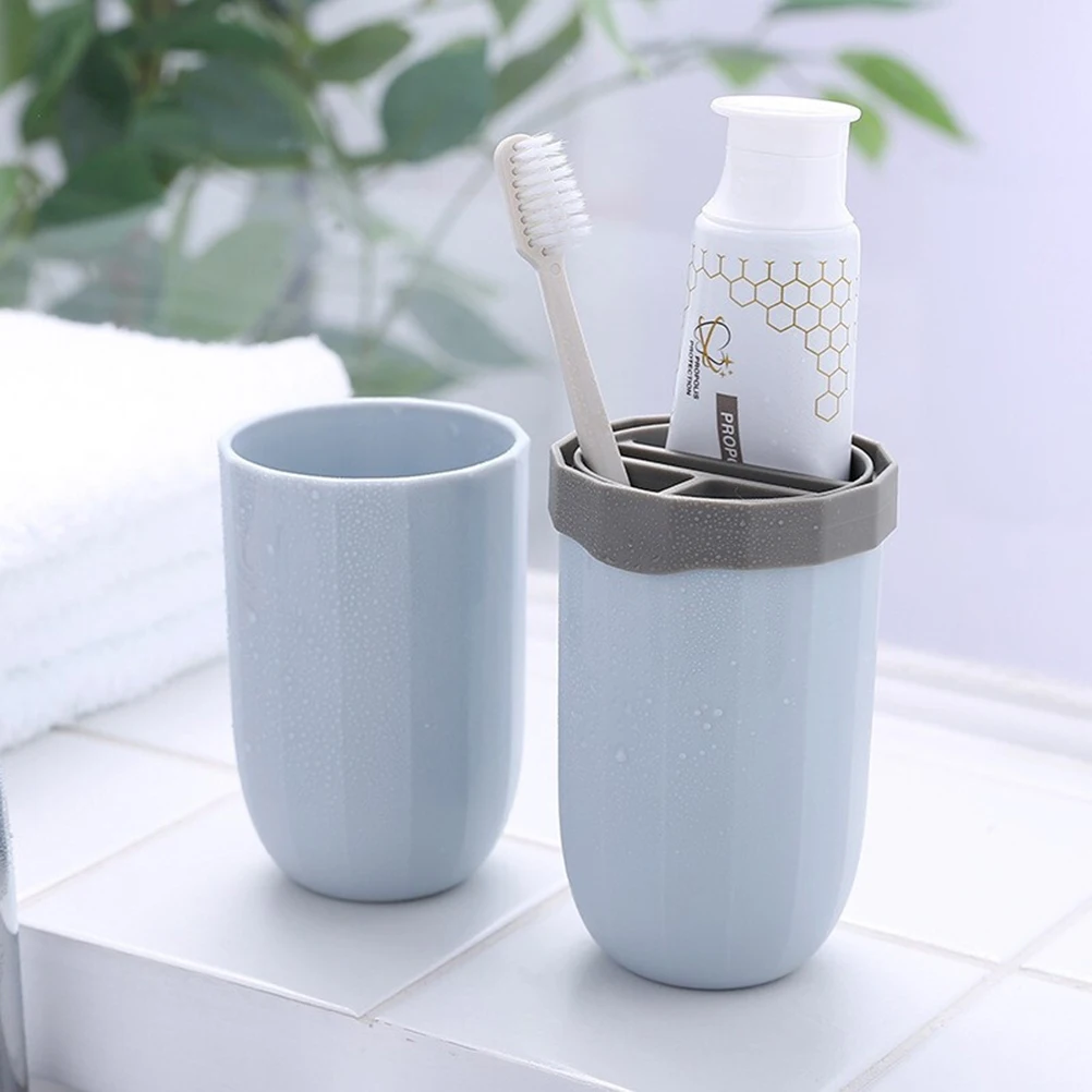 

2pcs Portable Cup Travel Toothbrush Holder Small Toothbrush Case For Toothpaste Comb Organizer Compact Wash Cup Outdoor Hiking