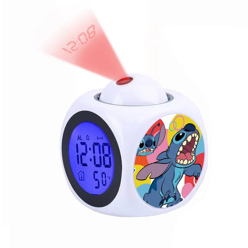 Reloj despertador Digital de punto de dibujos animados, proyector Lcd, temperatura, hora, fecha, pantalla de proyección, decoración de escritorio, temporizador, regalo para niños
