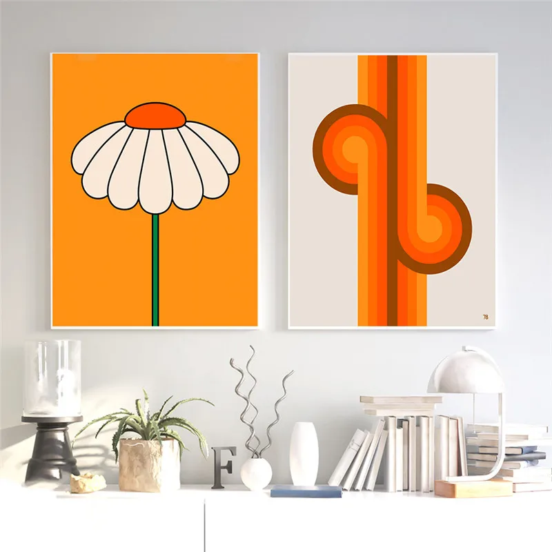 Gold Knot Sunset High Tide and Low Stripe Art Canvas Painting 70s Retro Poster Wall Picture Feminist Portrait Prints Home Decor - Image 4