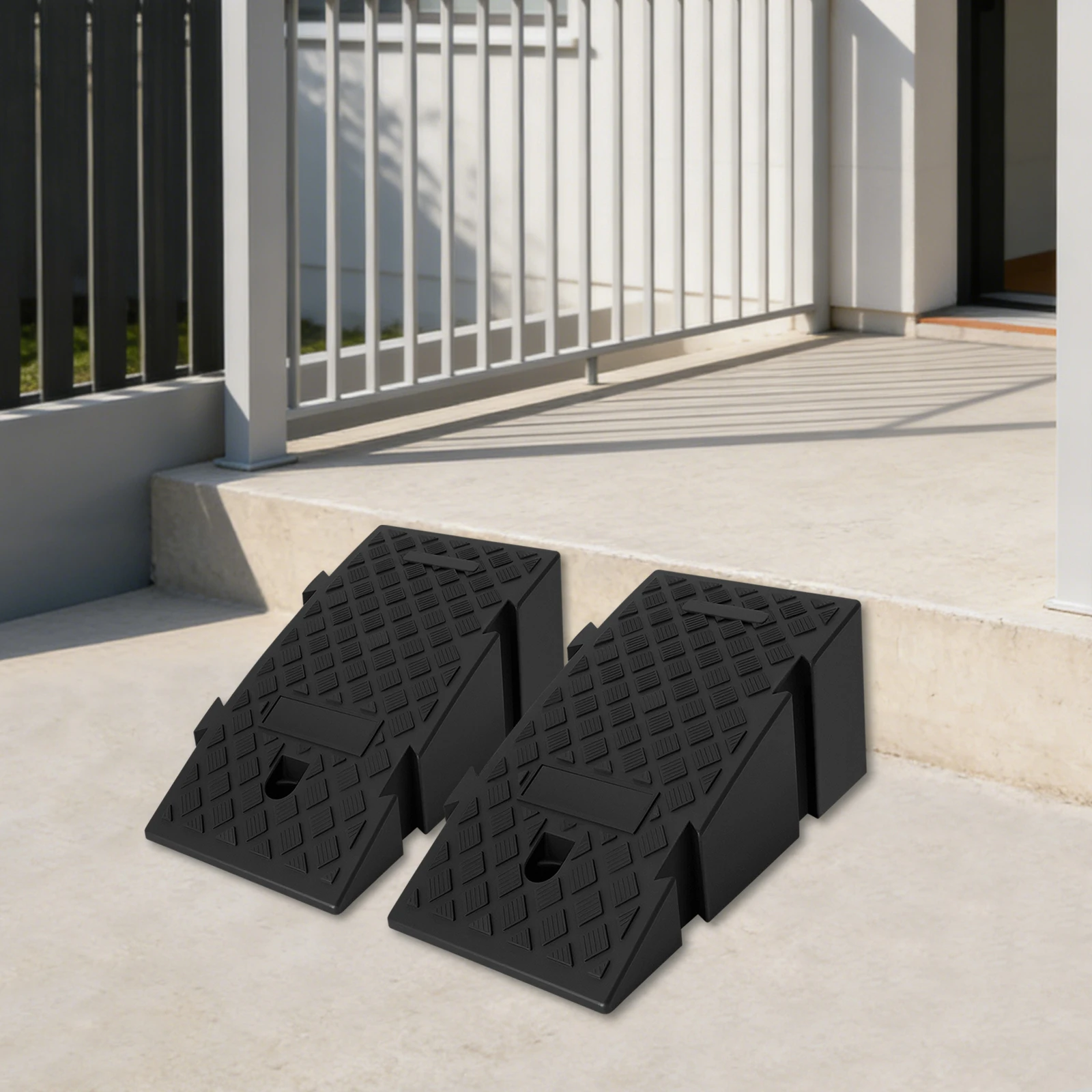 Paquete de 2 Rampas de Elevación de Plástico, Rampas Automáticas de Plástico, Rampas Automáticas para Cargas Pesadas, Gatos de Elevación, Rampas de Carga, Negras