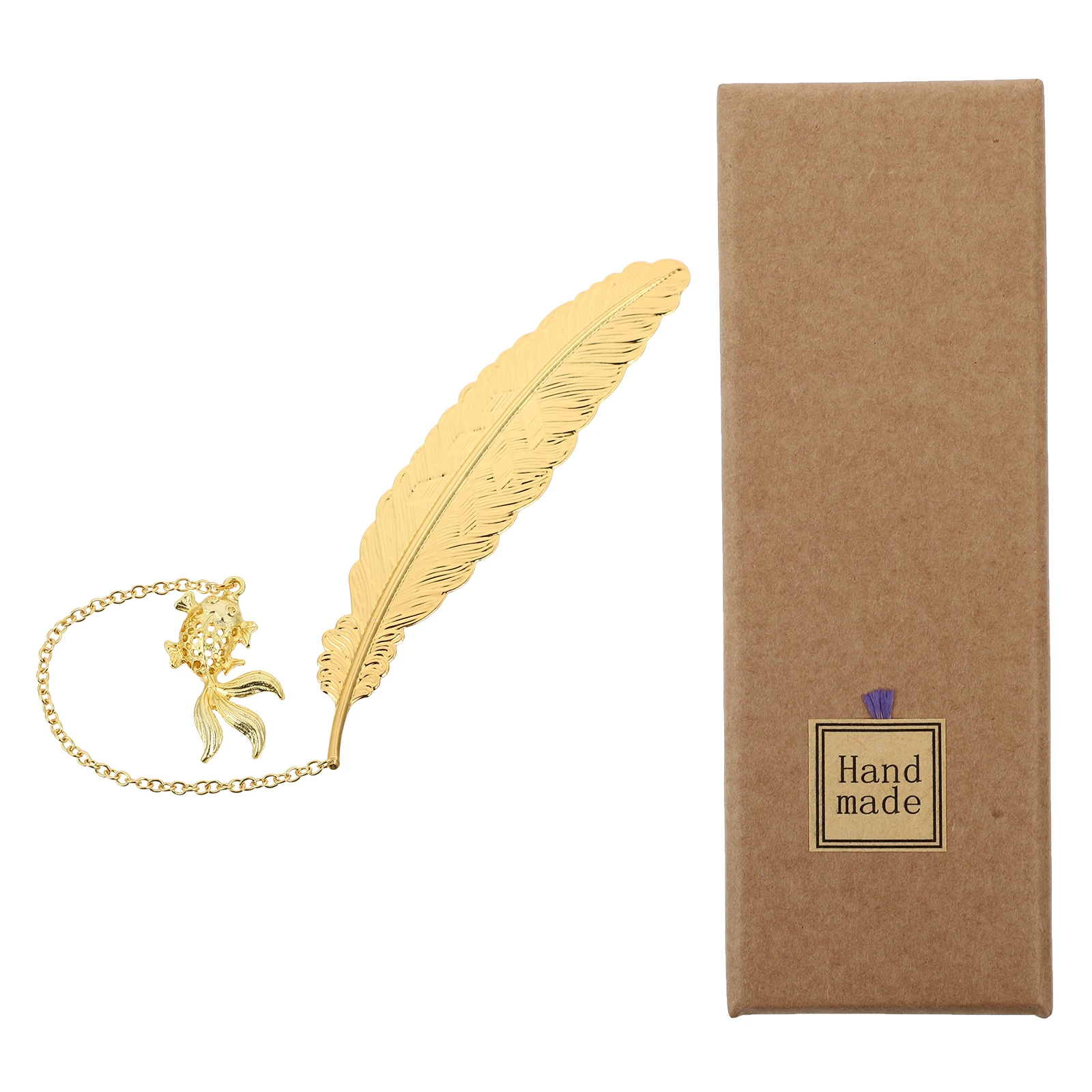 

Metal Bookmark for Students Natural Style Goldfish Book Page Flag Thin Light Practical Brass Student Supplies