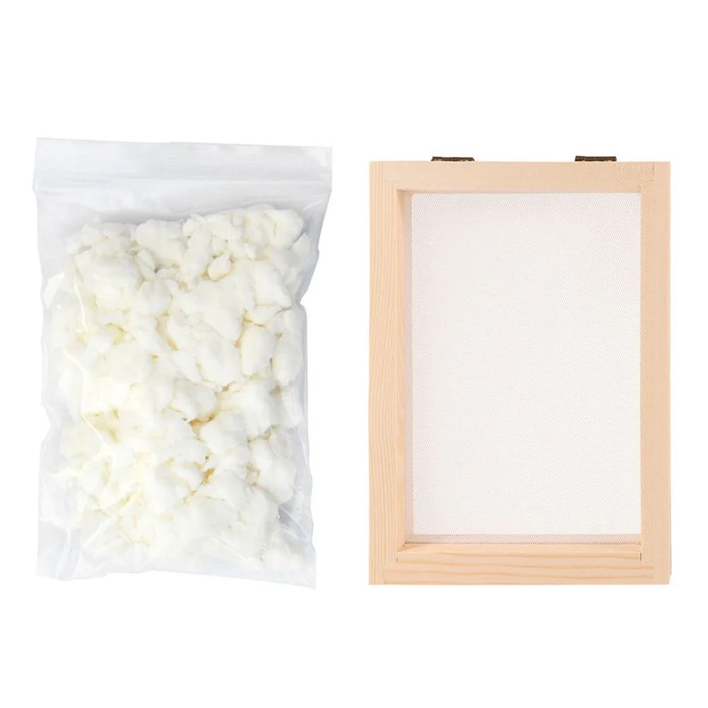 1 Juego de marco de madera para hacer papel DIY con pulpa seca, Kit de artesanía ecológica para niños, proyecto de arte educativo, artesanía sostenible