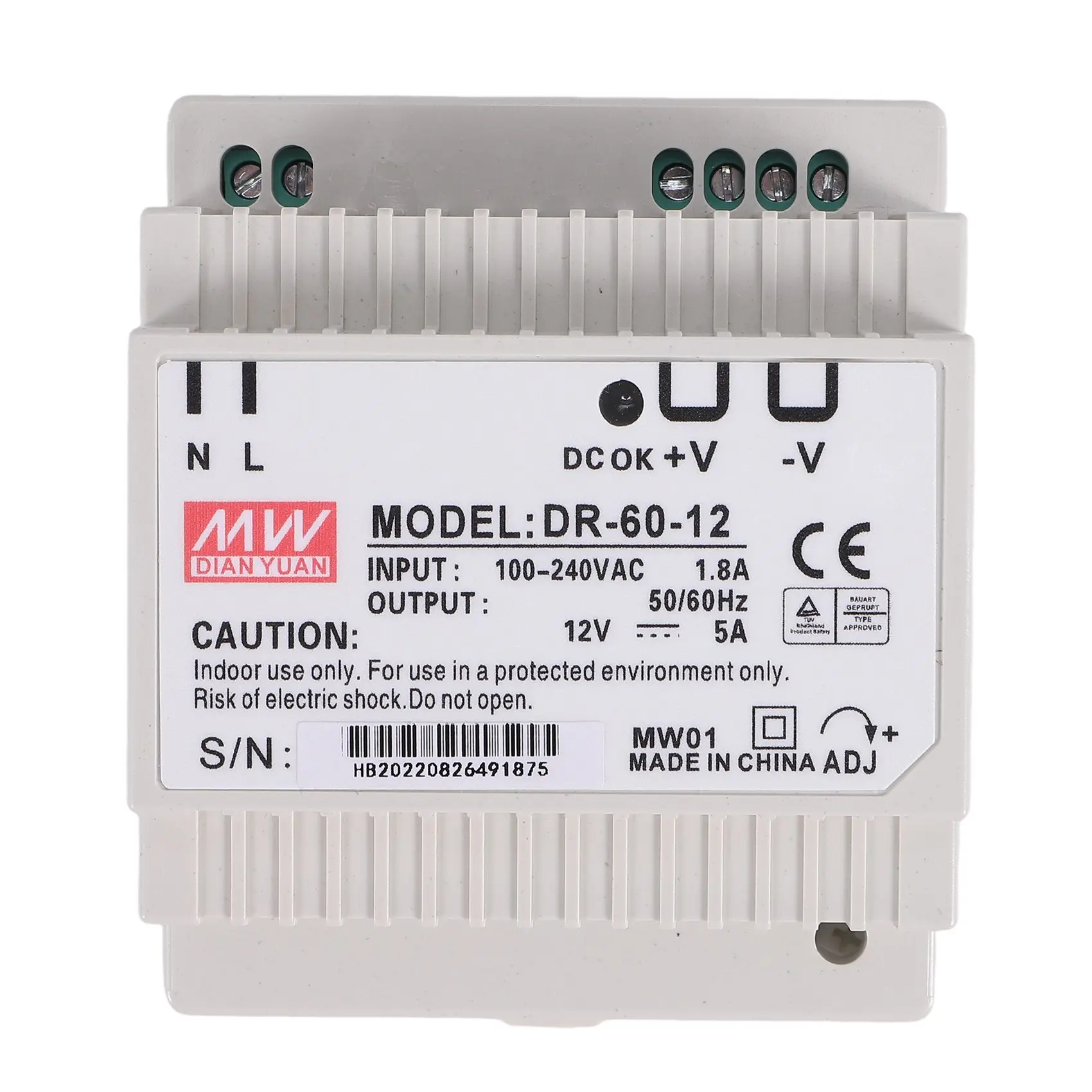 Din rail power supply 60w 12V ac dc converter dr-60-12 power supply 12v 60w good quality