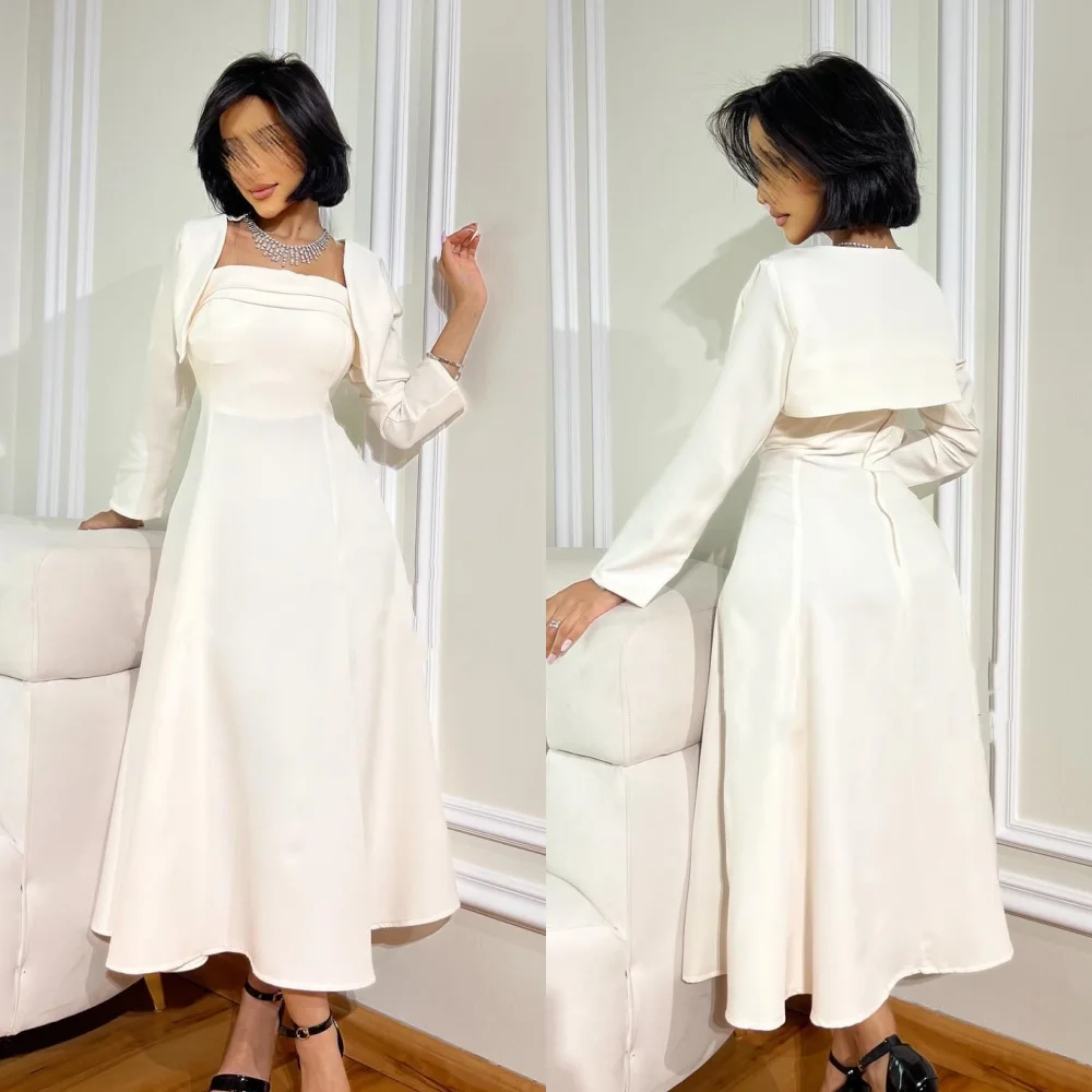 

Customized Jiayigong Jersey Draped Pleat Beach A-line Square Collar Bespoke Occasion Gown Long Dresses Saudi Arabia