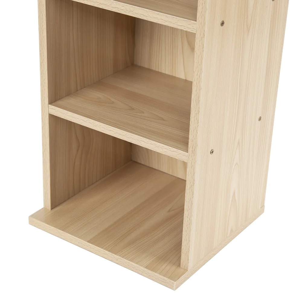 6 Tier Storage Cabinet Cube Bookcase Wooden Storage Rack Natural Color Wooden Display Shelf Floor Standing Cabinet Living Room