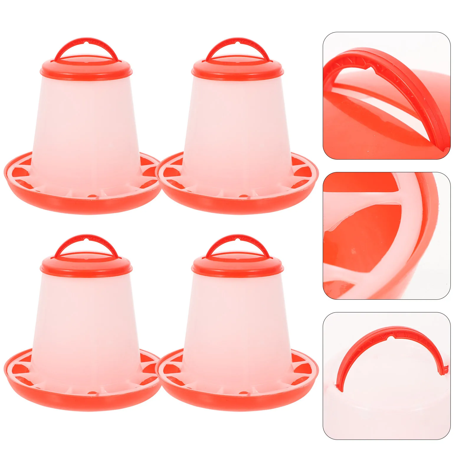 

4pcs Automatic Poultry Feeder Chicken Duck Pig Food Container Simple Clean Anti-Spatter Feeding Trough Practical Chick