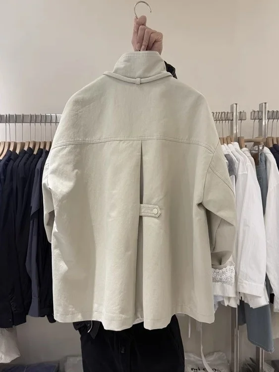 เสื้อโค้ทเทรนช์ผู้หญิง สไตล์เกาหลี ยอดนิยม สไตล์ญี่ปุ่น กันฝน ยาว สำหรับฤดูหนาว สีเบจ โปรโมชั่น เสื้อผ้าแฟชั่น สาวๆ ใส่เที่ยวข้างนอก