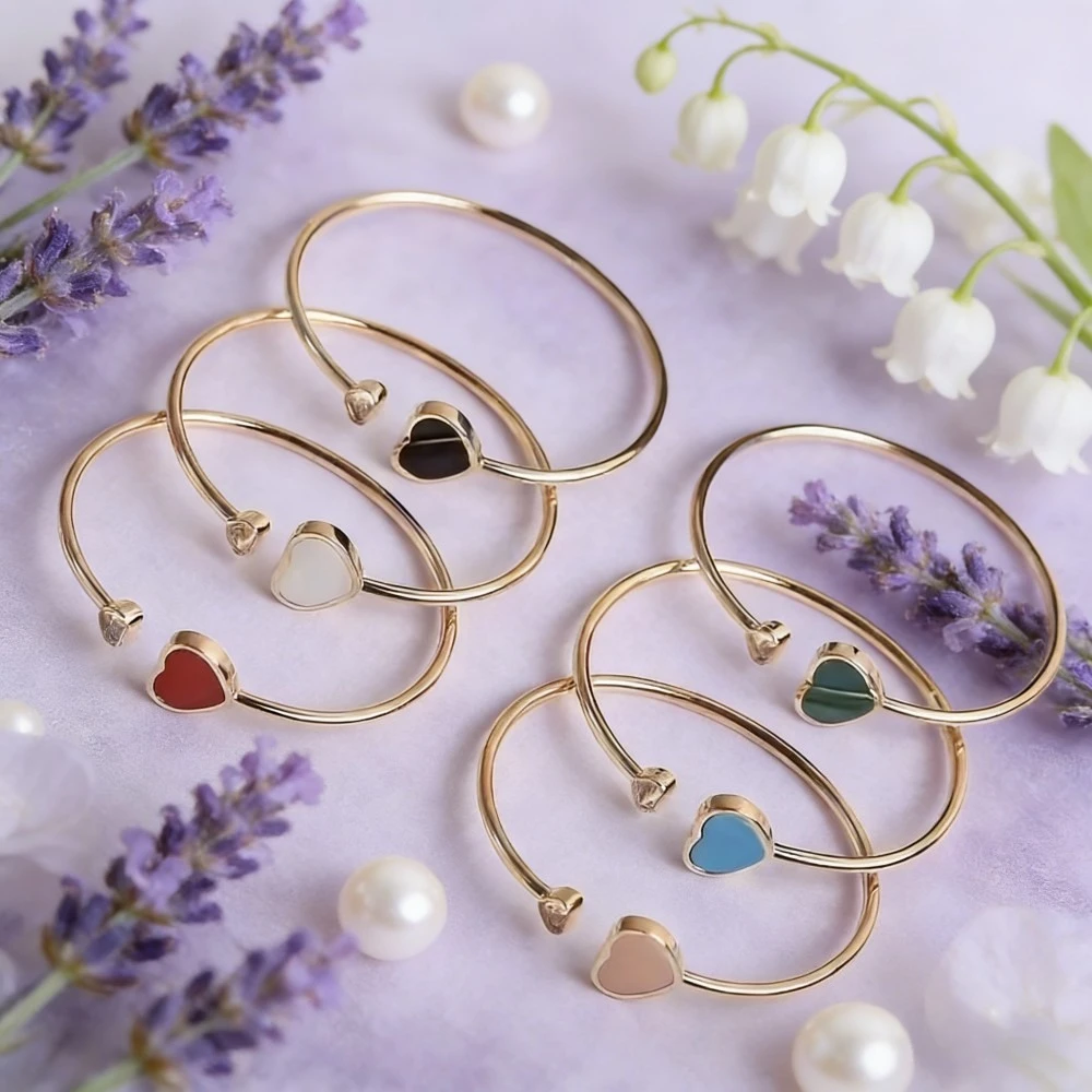 

2026 Trendy Collection Happy Heart Shaped Sparkling Bracelet for Women Fascinating Valentines Day Gift