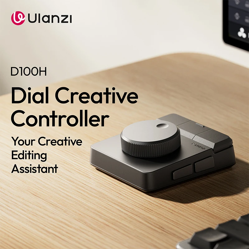 Ulanzi D100H Dial Creative Controller Studio Intelligent RGB Systems Wireless Desktop Infinite Knob Feedback Video Assistant