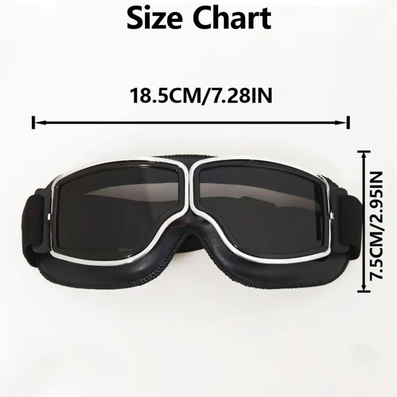 Retro Motorcycle Goggles Leather Gift Box, Unique Vintage Charm, Clear Lens, for Retro Riding, Cosplay, Collection Display
