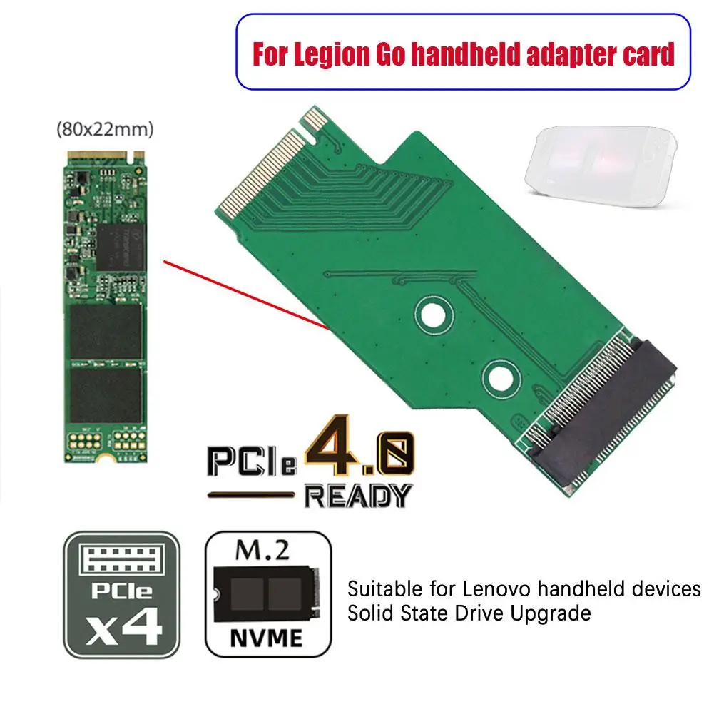 2242 to 2280 SSD Expansion High Capacity Board NVME M-Key NGFF M.2 PCIE 4.0 Gold Finger Adapter for Legion Go Handheld K6Q2