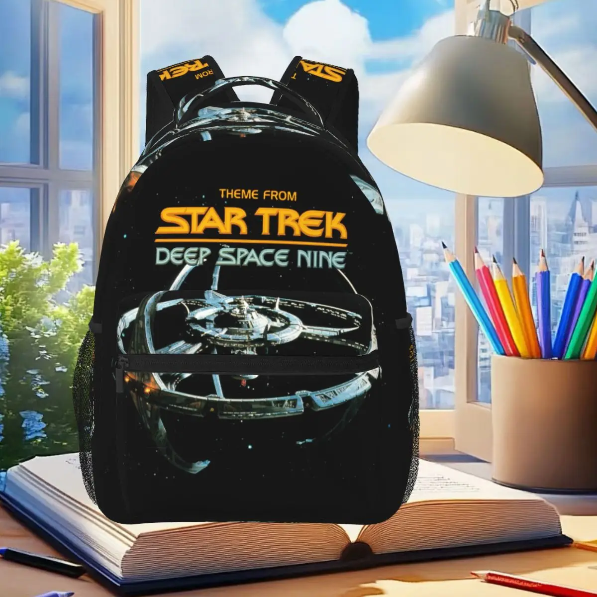 Stars Treks Deep Space Nine Space Station Backpack Student Boys Girls BookBag Kids School Bag Laptop Shoulder Bags for Men Women