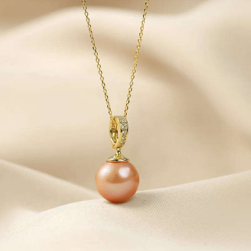 

Round Freshwater Pearl Necklace S925 Sterling Silver Universal Clasp Pendant Strong Luster Collarbone Chain