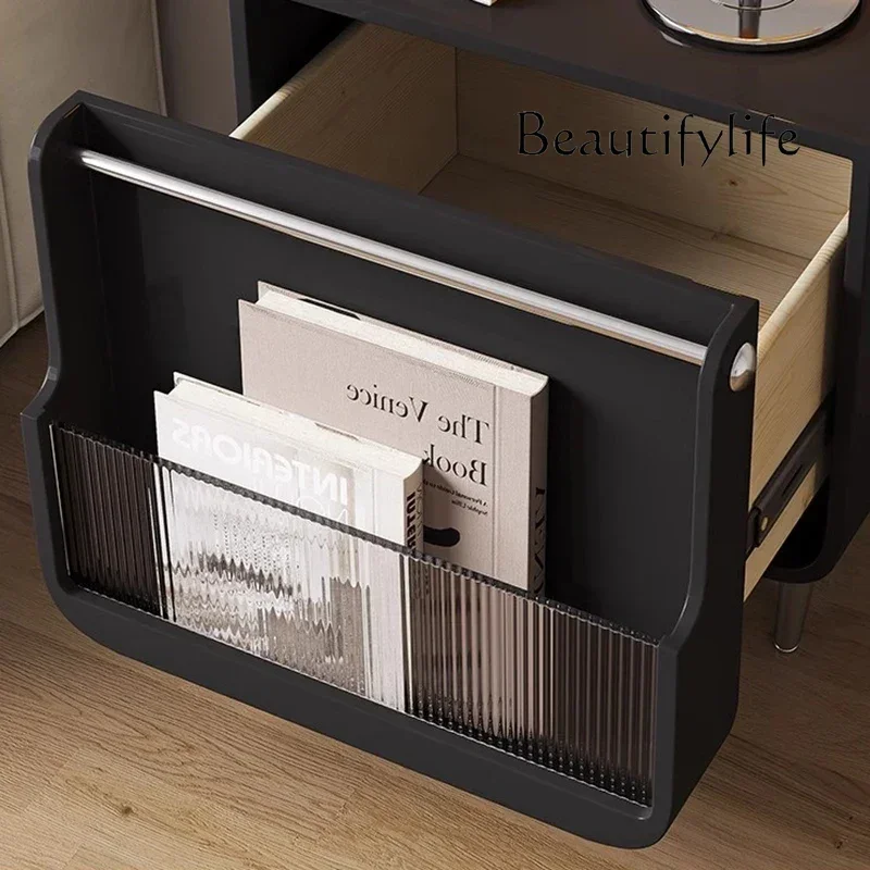 TT فاخر أسود طاولة ليلية أدراج خشبية منتصف القرن منضدة جمالية تخزين مخفي العصرية Mesitas De Noche أثاث غرفة نوم